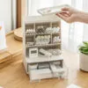 6-compartment pen holder  PP Material Transparent Desktop Organizer - Multi-Compartment Desk Storage Box for Office and Student Stationery