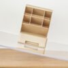 6-compartment pen holder 6-compartment pen holder PP Material Transparent Desktop Organizer - Multi-Compartment Desk Storage Box for Office and Student Stationery