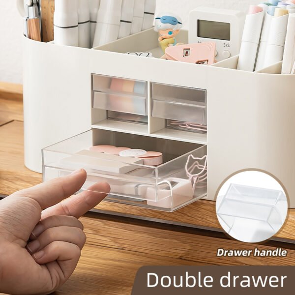 Plastic storage box 6-Compartment Plastic storage box 6-Compartment large capacity pen holder desktop storage simple office supplies