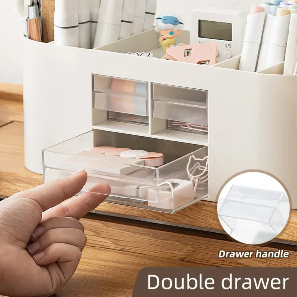 Plastic storage box 6-Compartment Plastic storage box 6-Compartment large capacity pen holder desktop storage simple office supplies