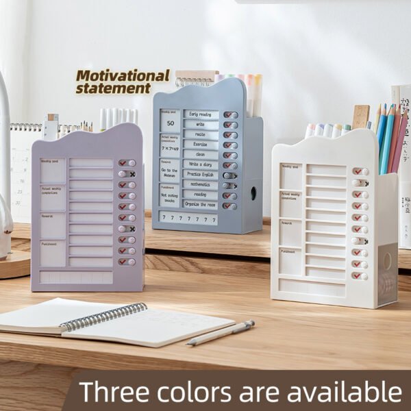 Reusable Planner Board -2 functions Portable Memo Checklist Pencil Storage Box for Kids Detachable Daily Task Schedule Reminder