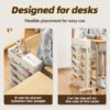 5 layer-Multi-Tier Movable Bookshelf Storage  With Wheel Book Organizing Rack Cart With Drawer Vertical Magazine Storage Cabinet