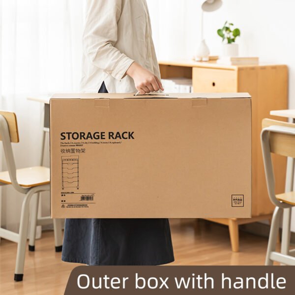 5 layer-Multi-Tier Movable Bookshelf Storage  With Wheel Book Organizing Rack Cart With Drawer Vertical Magazine Storage Cabinet