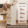 Multi-Tier Movable Bookshelf Storage-2 layer  With Wheel Book Organizing Rack Cart With Drawer Vertical Magazine Storage Cabinet