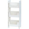 5-Tier Rolling Side Table Bookshelf - Durable Plastic, Multi-Functional Storage Cart with Pen Holder for Office & School Supplies
