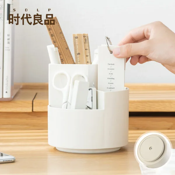 5-Color Rotating Storage Box HighCapacity 360° Rotating Pen Holder Originality  Table-Top Stationery Storage