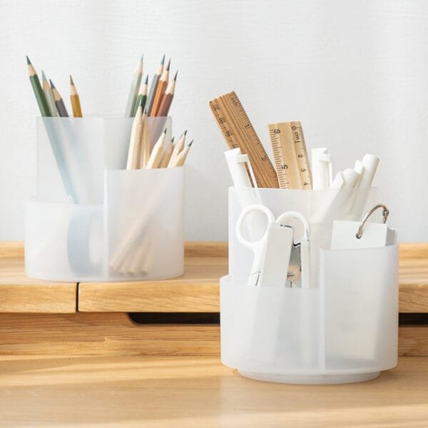 5-Color Rotating Storage Box HighCapacity 360° Rotating Pen Holder Originality  Table-Top Stationery Storage