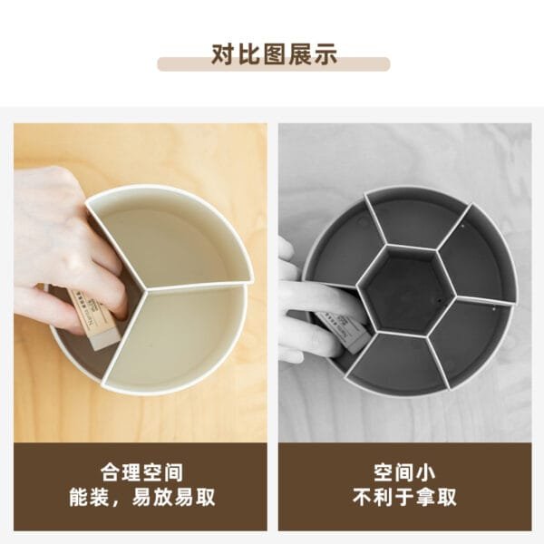 5-Color Rotating Storage Box HighCapacity 360° Rotating Pen Holder Originality  Table-Top Stationery Storage