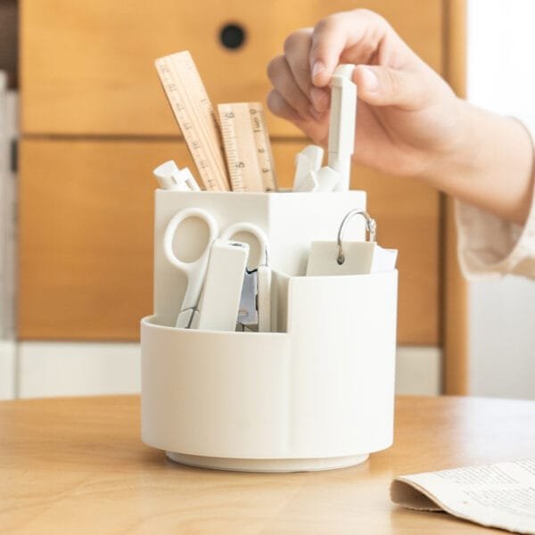 5-Color Rotating Storage Box HighCapacity 360° Rotating Pen Holder Originality  Table-Top Stationery Storage