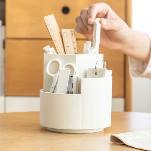 5-Color Rotating Storage Box HighCapacity 360° Rotating Pen Holder Originality  Table-Top Stationery Storage