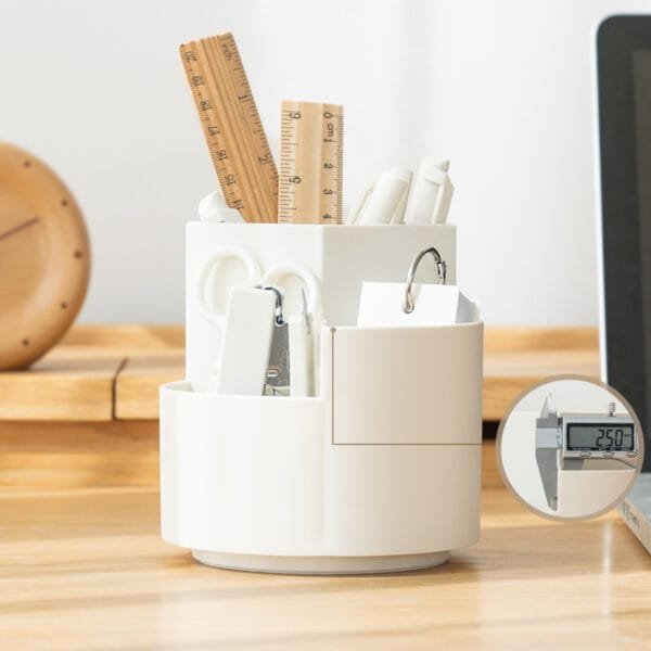 5-Color Rotating Storage Box HighCapacity 360° Rotating Pen Holder Originality  Table-Top Stationery Storage