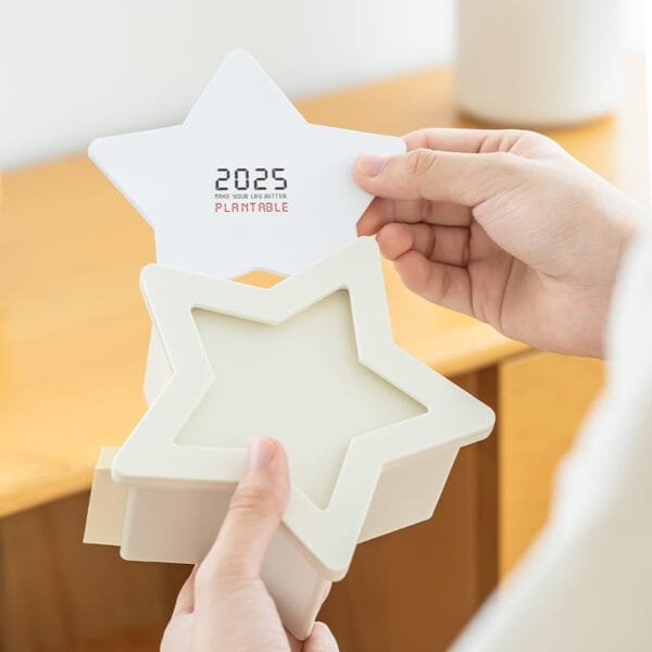 2025 Star-Shaped  Calendar  Multifunctional, Portable, Flush Mount, Painted Finish, Plastic Office Desktop Organizer and Storage Accessory