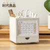 2025  Desk Calendar Pen Holder  4 cell storage can rotate the multi-functional page calendar, you can remember things to do planning