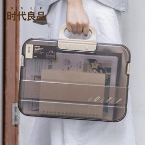 Plastic File Bag A4 Plastic File Bag A4 Organ Bag Transparent File Bag High-Capacity Student Stationery Storage Box Plastic Handbag