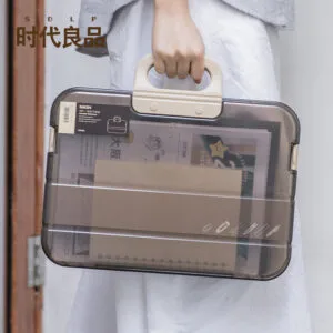Plastic File Bag A4 Plastic File Bag A4 Organ Bag Transparent File Bag High-Capacity Student Stationery Storage Box Plastic Handbag