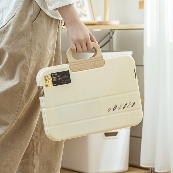 A4 File Box Plastic Desktop Storage Portable Office Transparent Versatile Clear Storage Box for Documents Office Organization