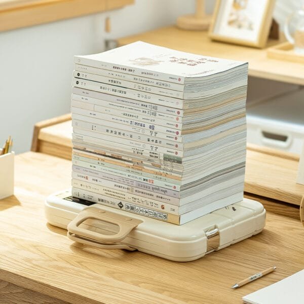 A4 File Box Plastic Desktop Storage Portable Office Transparent Versatile Clear Storage Box for Documents Office Organization