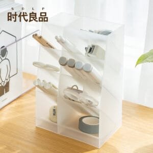 Transparent pen holder-5 compartment  the source of the production of plastic simple modern air pen holder storage box