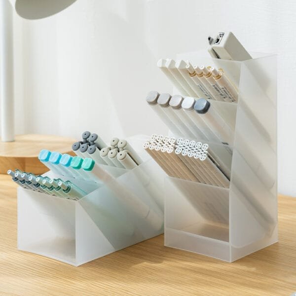 Transparent pen holder-5 compartment Transparent pen holder-5 compartment the source of the production of plastic simple modern air pen holder storage box