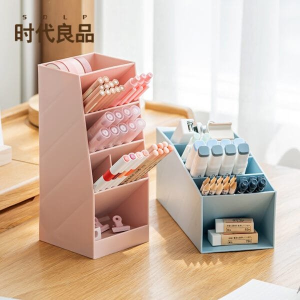 2024 Morandi Color pen holder organizer 2024 Morandi Color pen holder organizer Office Desktop Transparent Simple Slant-in Storage Box