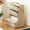 Plastic Pen Holder-6-Compartment  Large-Capacity Drawer Is Simple Storage Box  For Office Stationery