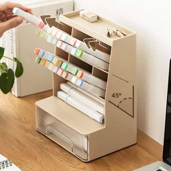 2-Layer Pen Holder Storage Box Creative  Fashion High-Capacity Inclant Plug-In Office  Dupplies