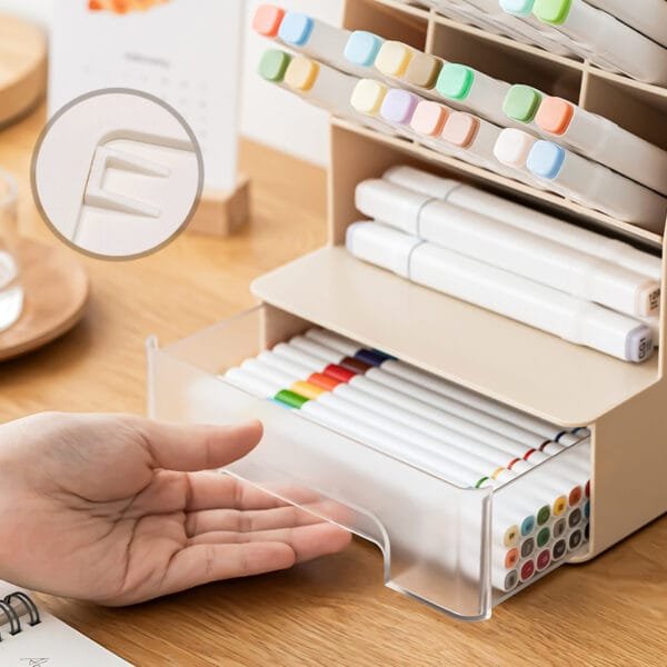 2-Layer Pen Holder Storage Box Creative  Fashion High-Capacity Inclant Plug-In Office  Dupplies