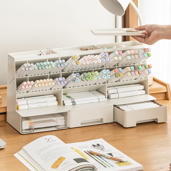 2-Layer Pen Holder Storage Box Creative  Fashion High-Capacity Inclant Plug-In Office  Dupplies