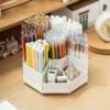 Newly upgraded Rotary pen holder-9 compartment Original Thick Plastic High-Capacity Detachable 360° Rotating Pen Holder Desktop Office Stationery