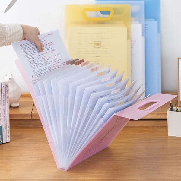 Office File 13 Grids-Storage  Hand-Held Test Paper Storage Bag High-Capacity  Organ Dolder Examination Paper Storage Bag
