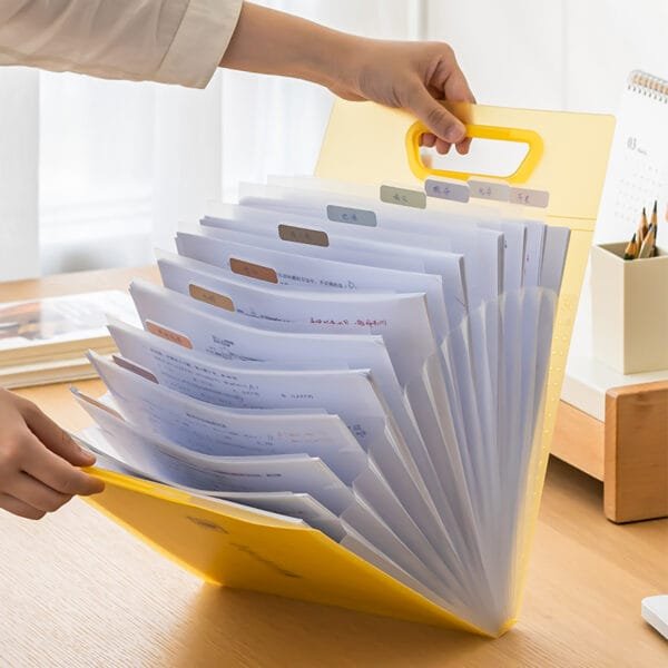 4-Color File Box Large Capacity Organ Bag Handmentioned Folder A4 Paper Storage Bag Portable File Package