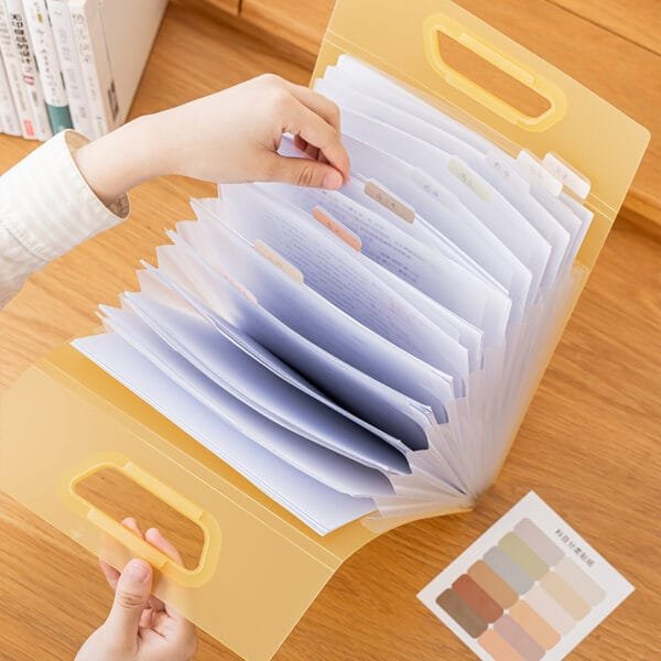 Office File 13 Grids-Storage  Hand-Held Test Paper Storage Bag High-Capacity  Organ Dolder Examination Paper Storage Bag