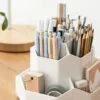 Rotating Pen Holder-9-Compartment Rotating Pen Holder-9-Compartment Original Large Capacity Plastic Storage Box Office Student Desktop Stationery Storage