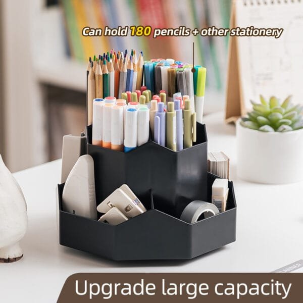 360° Rotating Pen Holder For Desk  Office Student Desktop Stationery PP Material  Plastic Storage Box