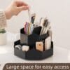 Black 360° Rotating Pen Holder Black 360° Rotating Pen Holder Polychrome PP Material Plastic Light Luxury Large Storage Box