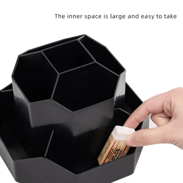 360° Rotating Pen Holder For Desk  Office Student Desktop Stationery PP Material  Plastic Storage Box