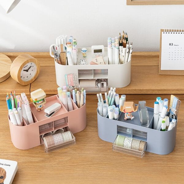 4 Color Plastic Storage Box Brief GoodLooking Plastic Pen Holder Bucket  Multifunctional