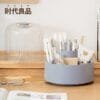 3-Color Stationery Storage Pen Holder 3-Color Stationery Storage Pen Holder Light Luxury 360 Degrees Rotation Plastic Storage Box Stationery Finishing Storage Artifact