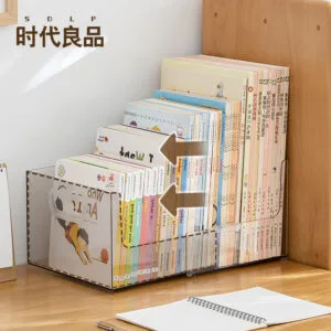 4-Color Plastic Storage Box Student Desk Books Storage Artifact Retractable Book Shelf Desktop Storage Box Plastic Large Capacity Frame