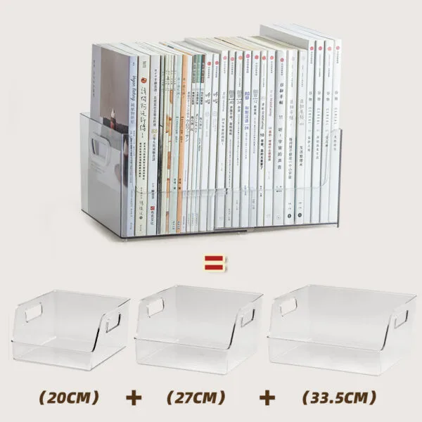 4-Color Plastic Storage Box Student Desk Books Storage Artifact Retractable Book Shelf Desktop Storage Box Plastic Large Capacity Frame