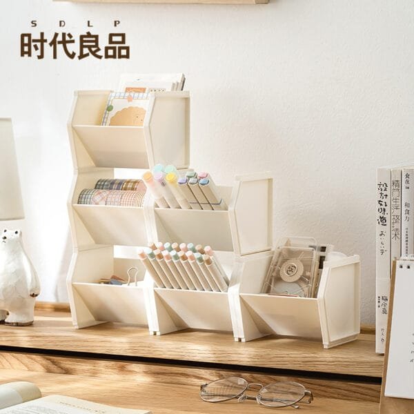 Storage Boxes Hot Sales in 2024 Slant-in Pen  Holder Student Desk Large Capacity Plastic  Stationery Storage