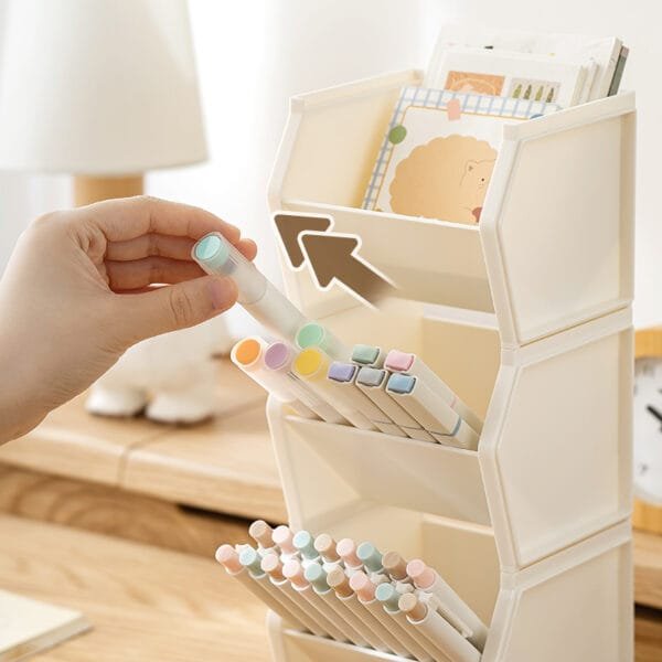 Storage Boxes Hot Sales in 2024 Slant-in Pen  Holder Student Desk Large Capacity Plastic  Stationery Storage