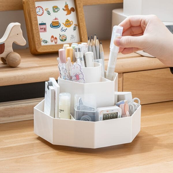 8-Compartment Rotating Pen Holder Plastic 360° Rotating Transparent Drawer Large-Capacity Desktop Storage Box 8-Compartment Rotating Pen Holder Plastic 360° Rotating Transparent Drawer Large-Capacity Desktop Storage Box