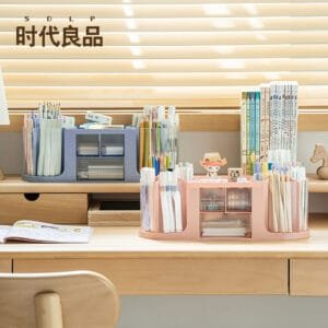 360° Rotating Storage Box For Desk 360° Rotating Storage Box For Desk Large-Capacity Cosmetics Storage Drawer Storage Box Creative Pen Holder