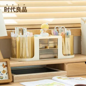 2 rotating pen holder storage cases clear pencil holder Organizer Creative ins High profile Level pencil holder for student desktop stationery storage