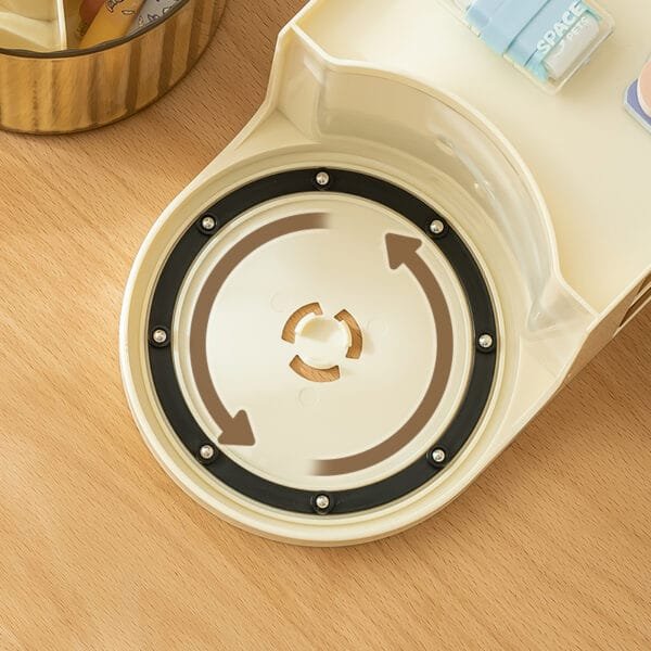 360° Rotating Storage Box For Desk  Large-Capacity Cosmetics Storage Drawer  Storage Box Creative Pen Holder