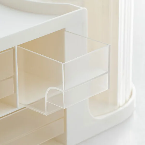 360° Rotating Storage Box For Desk  Large-Capacity Cosmetics Storage Drawer  Storage Box Creative Pen Holder