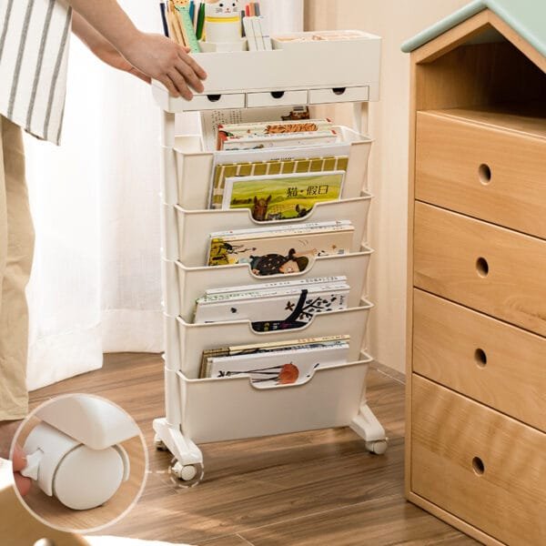 Removable shelves with 3 drawers for storage Removable shelves with 3 drawers for storage drawers Narrow Space Plastic Storage Rack Household