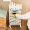 Removable shelves with 3 drawers for storage Removable shelves with 3 drawers for storage drawers Narrow Space Plastic Storage Rack Household