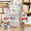5 tier desk bookshelf mobile book storage rack, organize and store students' textbooks, papers, books, desk storage trolley